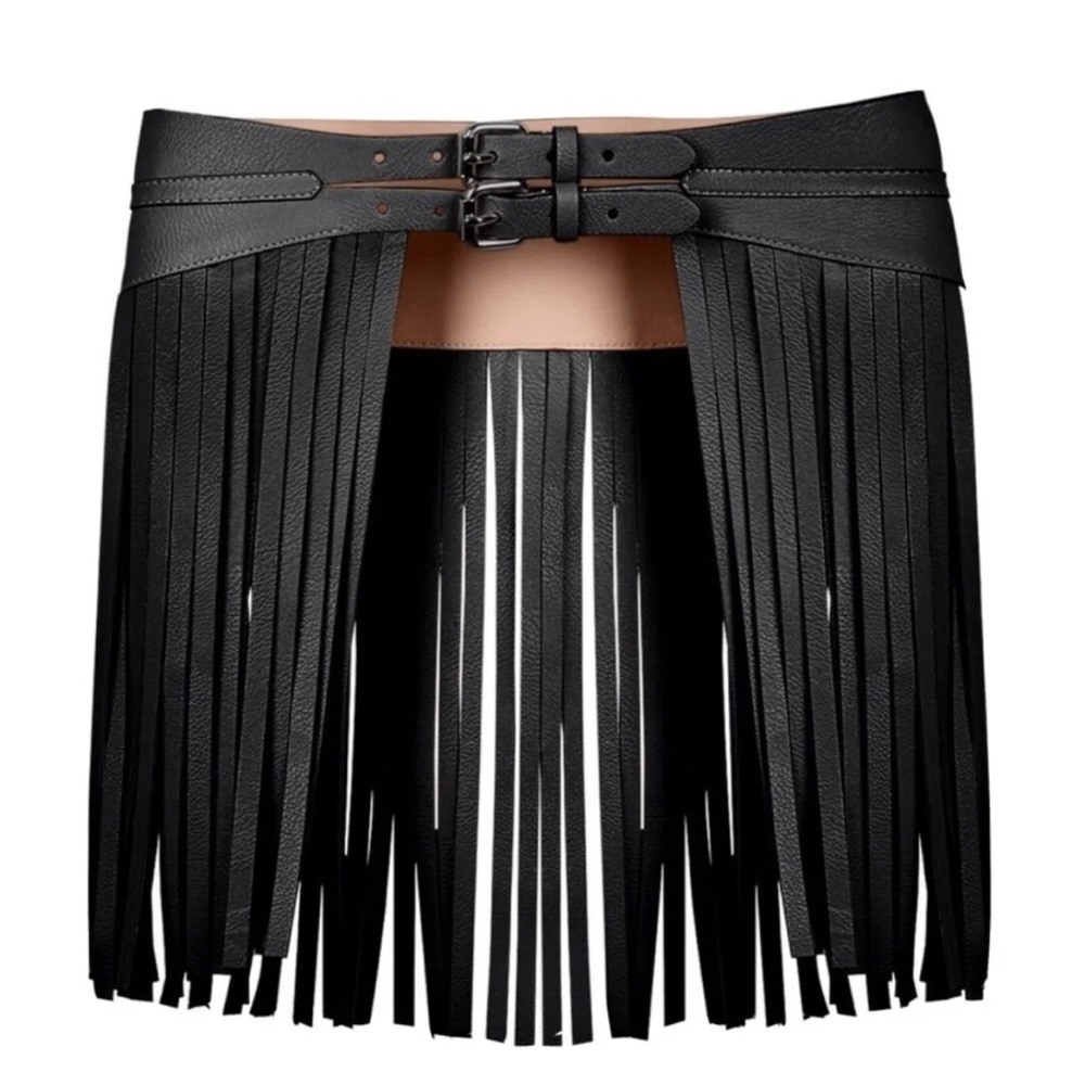 BCBG Black Fringe Belt
